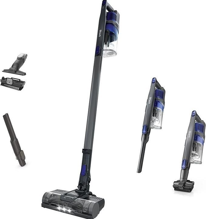 Shark | Pet Cordless Vacuum Cleaner | LED Headlights | Removable Handheld Vacuum for Pet Hair | Crevice Tool & Pet Multi-Tool Included | 40min Runtime | For Carpet & Hard Floors | Grey | IX141