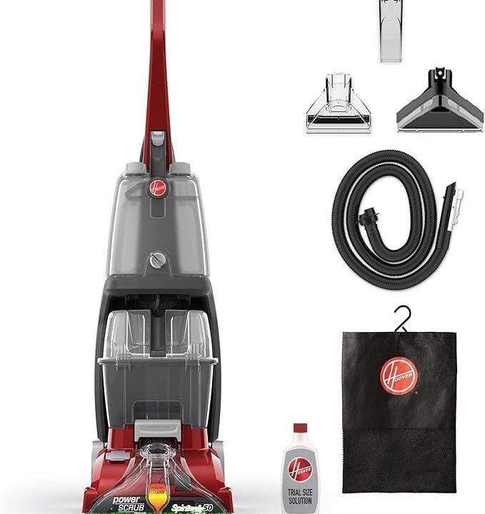 Hoover PowerScrub Deluxe Carpet Cleaner Machine for Carpet and Upholstery, Deep Cleaning Carpet Shampooer Machine with Multi-Purpose Tools, Pair with Hoover Carpet Cleaner Solution