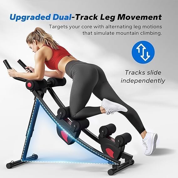 MERACH Ab Machine, Adjustable Ab Trainer Machine, AB Workout Equipment for Home Gym, Independent Dual Tracks for Mountain Climber, Foldable for Home Exercise, Load Capacity 440 LBS - Image 4