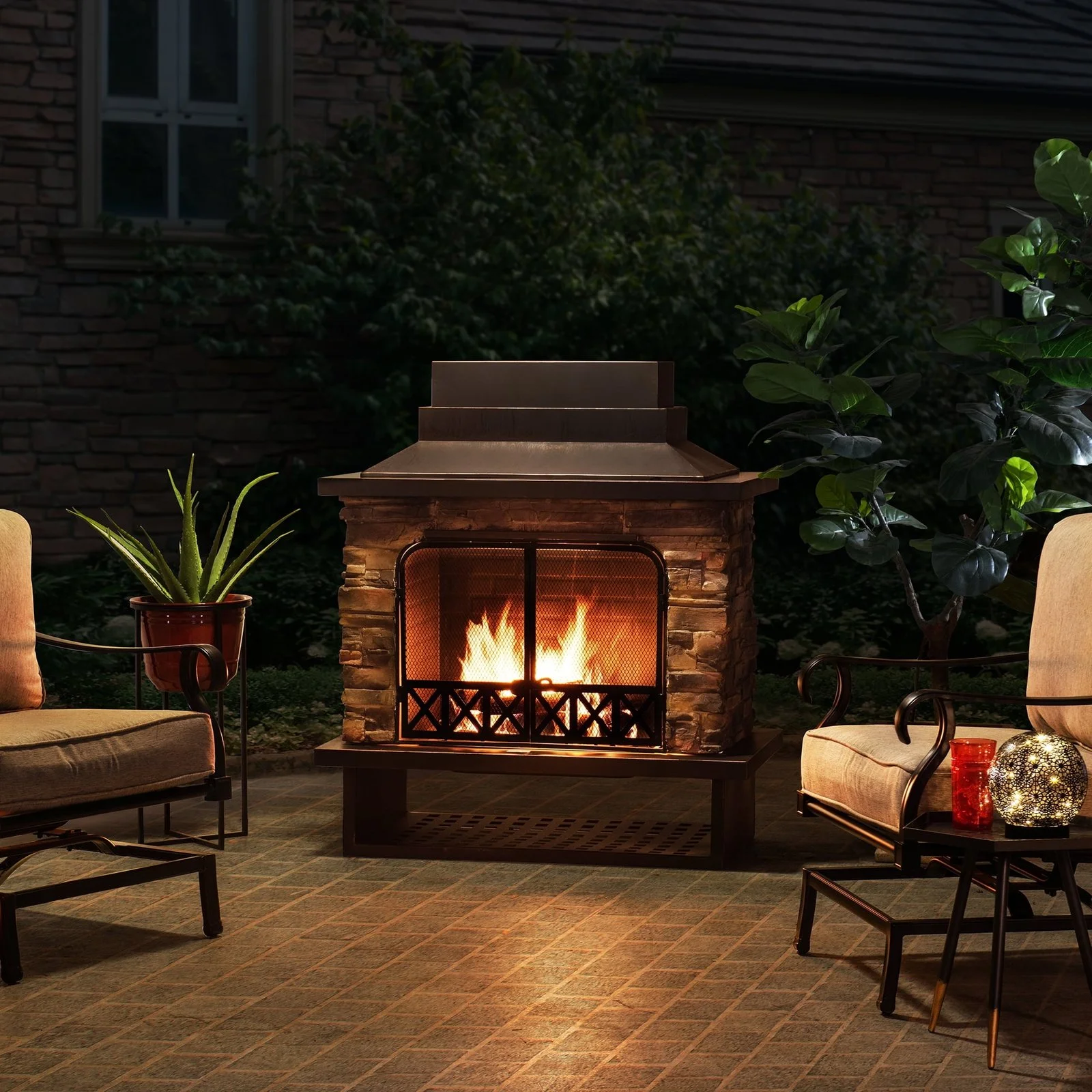 Sunjoy Farmington Wood Burning Fireplaces. - Image 5