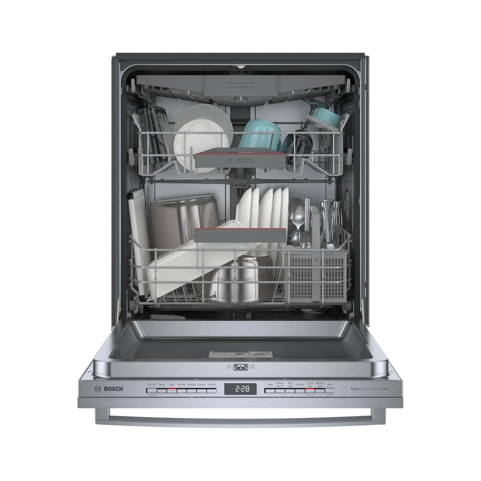 Bosch 800 Series 24 in. Top Control Smart Dishwashers with 42 dBa Sound Level, 3rd-Rack, CrystalDry & Pockets – Stainless Steel - Image 3
