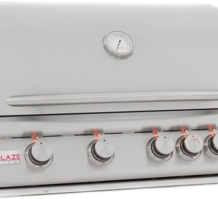 Blaze 32 Inch 4-Burner LTE Gas Grills with Rear Burner and Built-in Lighting System