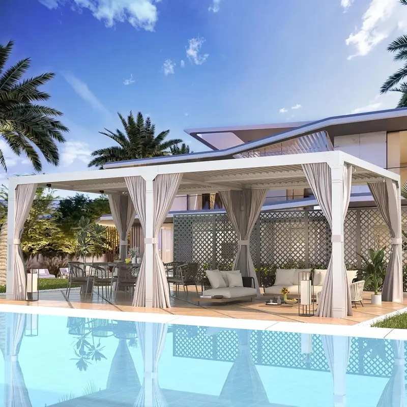 EROMMY 12’x24′ Outdoor Louvered Pergola Gazebos - Image 4